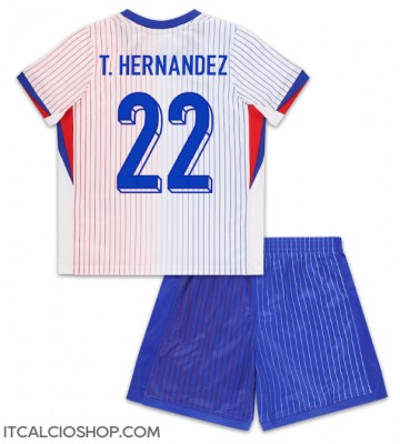 Francia Theo Hernandez #22 Seconda Maglia Bambino Europei 2024 Manica Corta (+ Pantaloni corti)